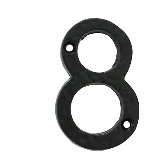 Loops Black Antique Iron Face Numeral Plaque Number 8, Height: 78 mm, Depth: 0.8 cm – 1