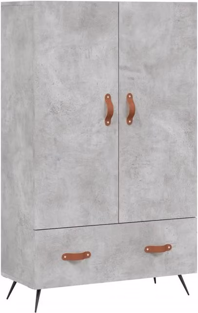 Berkfield Home Modern Highboard in Concrete Grey, W: 69.5 cm, D: 31 cm, H: 115 cm