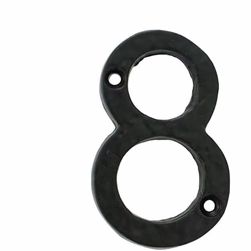 Loops Black Antique Iron Face Numeral Plaque Number 8, Height: 78 mm, Depth: 0.8 cm