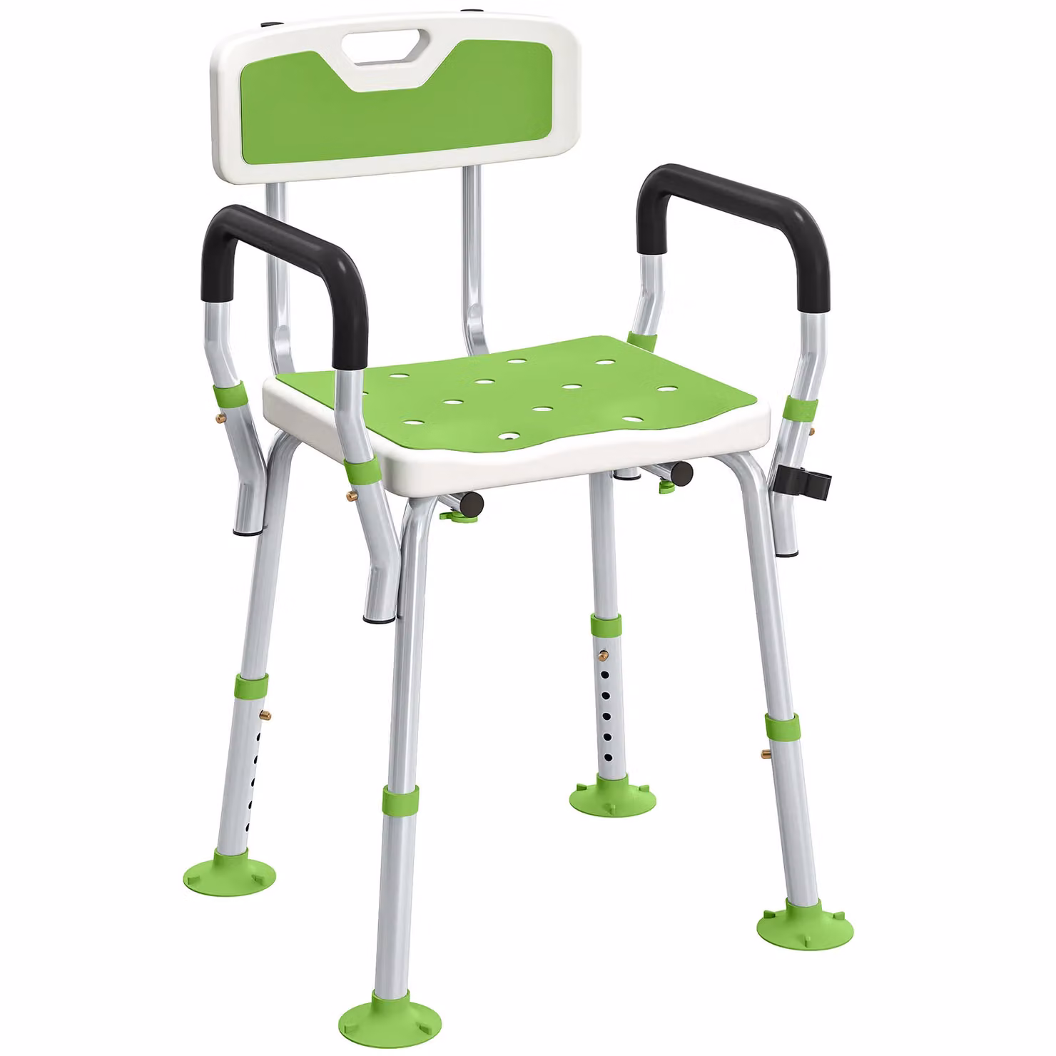 HOMCOM Padded Shower Chair for Seniors and Disabled, Green – 2