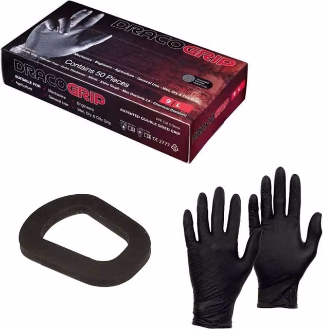 Pegdev Jerry Can Accessory Bundle with Black Nitrile Gloves and Leakproof Rubber Seal Kit
