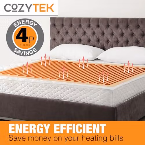 Cozytek King Size White Polyester Electric Under Blanket with 3 Heat Settings and Detachable Control, W/D/H: 180 x 200 cm – 2