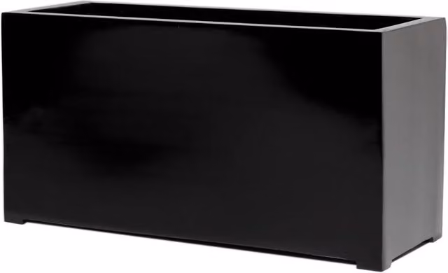 Primrose Black Gloss Polystone Trough Planter, W: 80 cm, D: 40 cm, H: 30 cm – 4