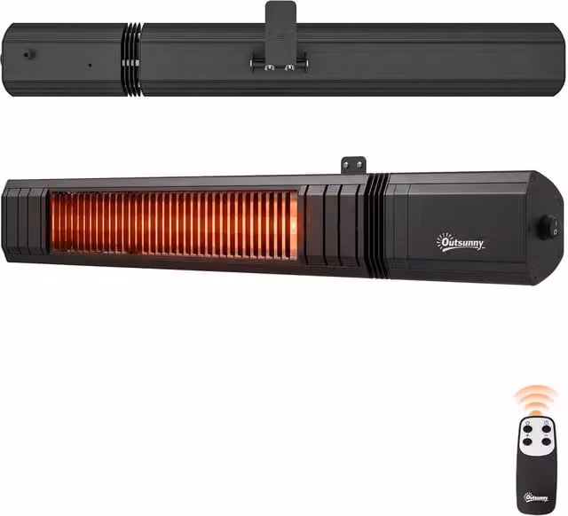 Outsunny 2000 W Electric Infrared Patio Heater with App Control, IP65 Waterproof, Black – 1