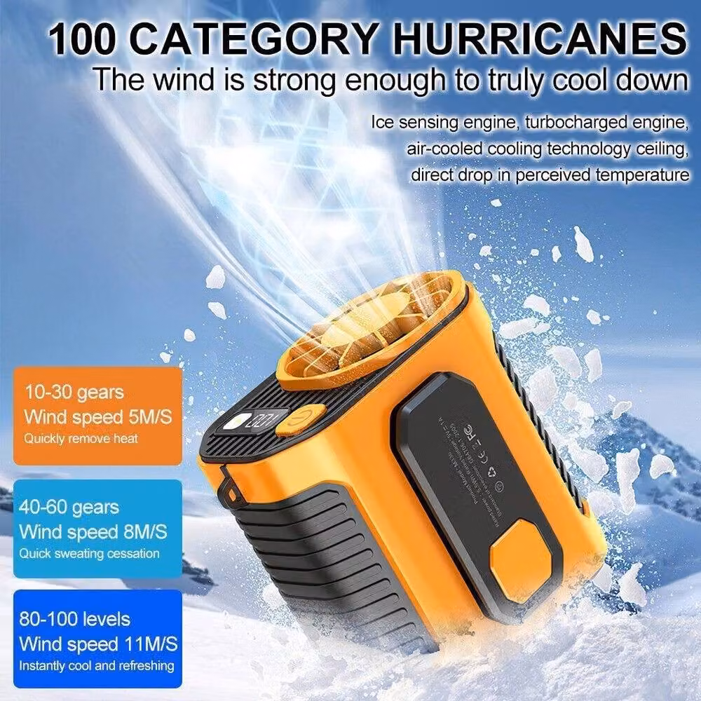 NESTLUNE Orange 5000mAh Portable Waist Clip Fan and Hanging Cooling Fan – 2