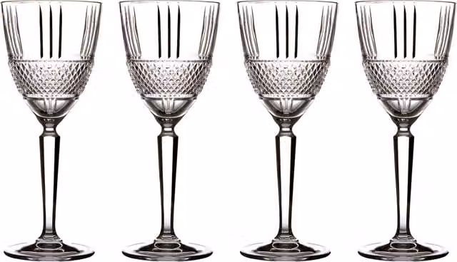 Maxwell Williams Verona Geometric Wine Glasses, Clear, 4 x 180ml
