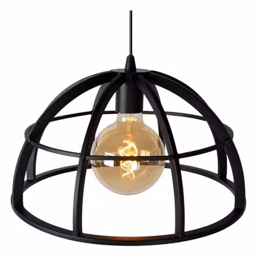 Lucide Dikra Dimmable and Adjustable Modern Metal Pendant Light, Black, Diameter: 40 cm – 4