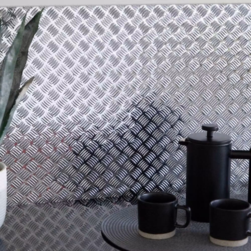 D-C-Fix Chequer Plate Metallic Silver Self Adhesive Vinyl Wrap Film, W: 67.5 cm, H: 150 cm – 2