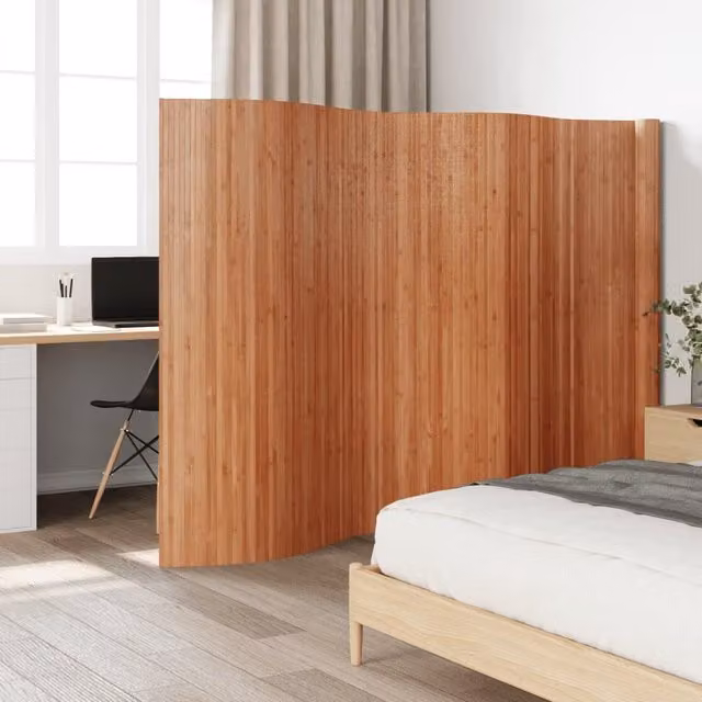 Berkfield Home Brown Bamboo Room Divider, H: 165 cm, W: 600 cm – 1