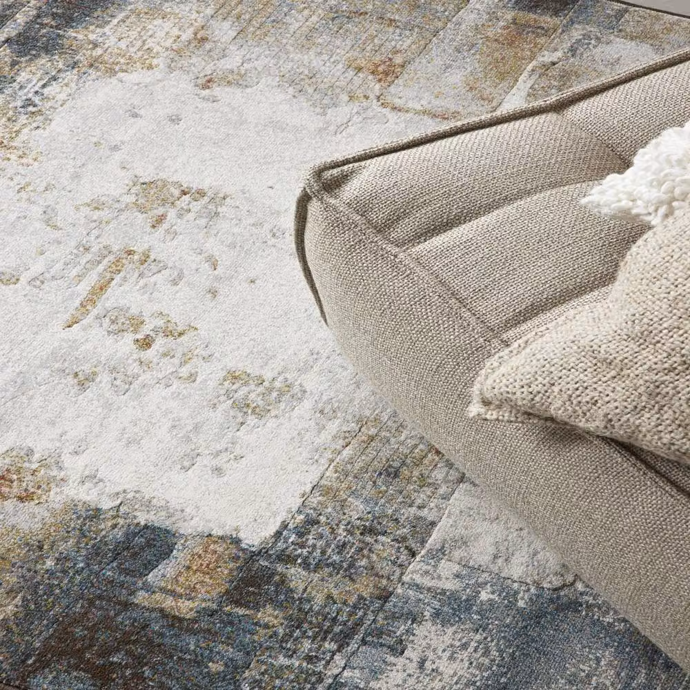 The Rug Shop UK White Modern Abstract Easy To Clean Polypropylene Area Rug W: 160 cm, D: 230 cm – 2