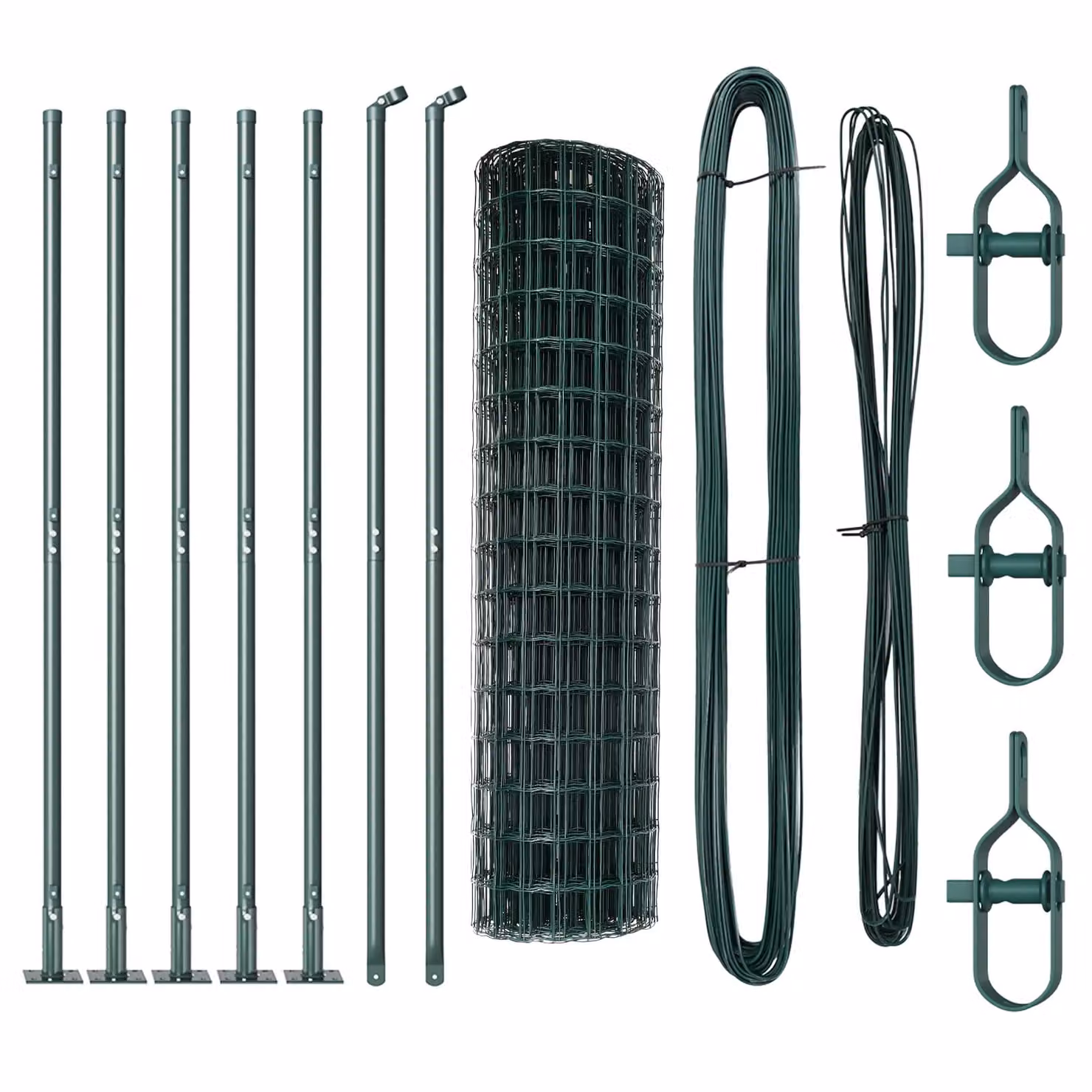 Berkfield Home Euro Fence with 7 Flanged Posts, Galvanised Steel, Silver, 0.8 x 10 m – 2