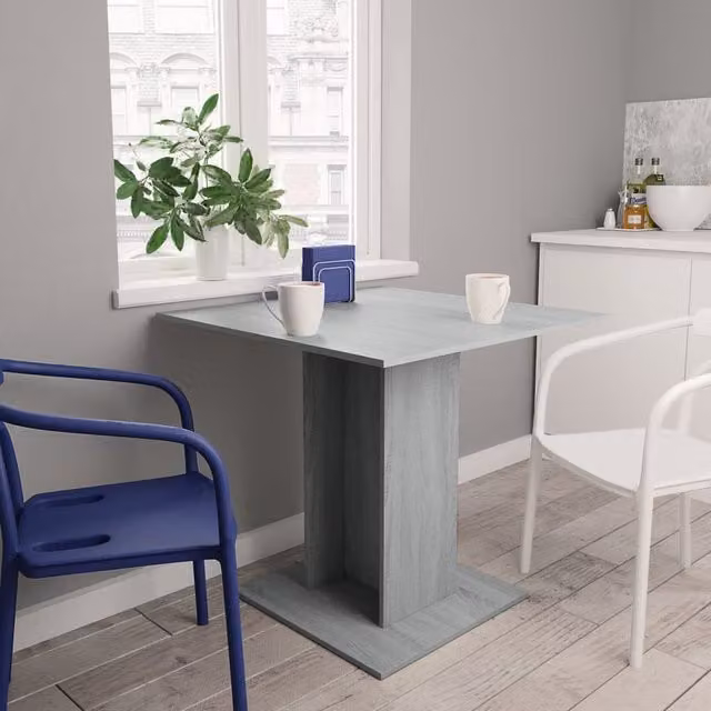 Berkfield Home Grey Sonoma Square Dining Table, W/D/H: 80 x 80 x 75 cm
