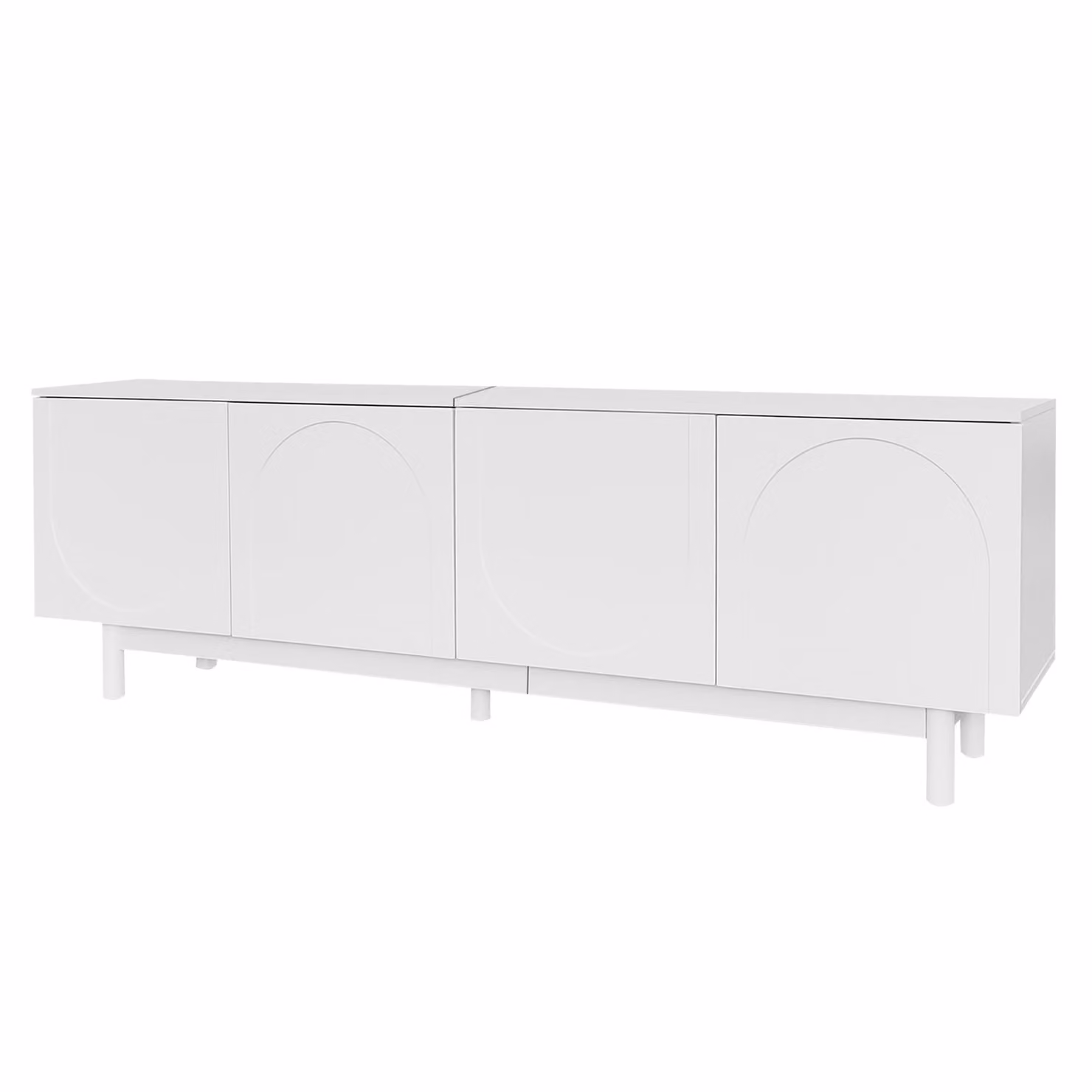 Aosom UK Modern Lowboard TV Cabinet in White with Push-to-Open Doors and Adjustable Shelves, W: 175 cm, D: 38 cm, H: 56 cm – 2