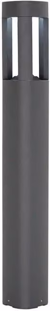 Loops Modern LED Outdoor Post Bollard Light in Grey, IP54 Rated Aluminium Garden Lamp – 1