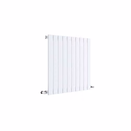 Nuie HLW55 Sloane Modern Wall Mount Designer Horizontal Single Panel Radiator, White, W: 60.0 cm, H: 58.6 cm, D: 5.3 cm