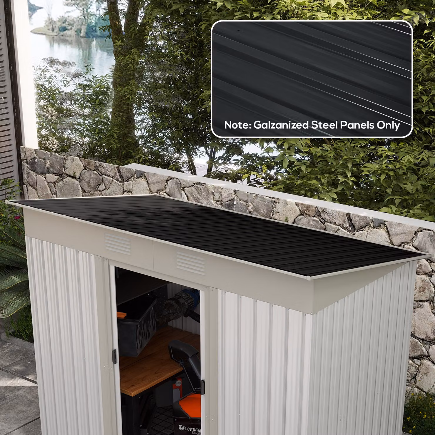 Outsunny Pack of 24 Galvanised Metal Corrugated Roofing Sheets, Dark Grey, W: 45 cm, H: 129 cm – 2