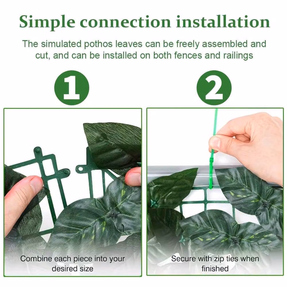 Kelvenix Artificial Hedge Green Ivy Leaf Wall Panel Roll – 4