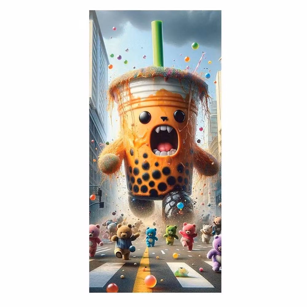 Ada Ingram Kaiju Bubble Tea Multicolour Paper Poster – 2
