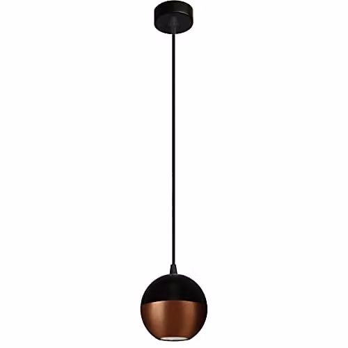 Netlighting Helam Midway Dome Pendant Ceiling Light in Black and Copper