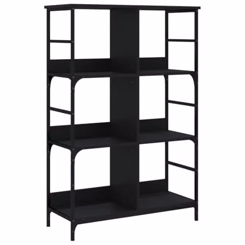 vidaXL Industrial Bookshelf in Black, W/D/H: 78.5 x 33.0 x 117.5 cm – 1