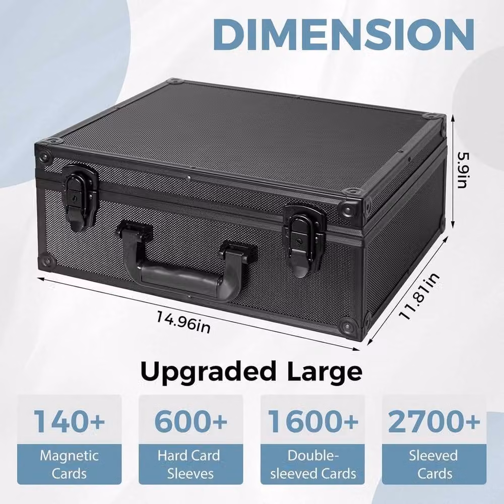 NESTLUNE 6 Slot Graded Card Case Box in Black for 600+ 35PT 3x4 inch Toploaders – 4