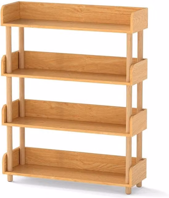 Kelvenix 4-Tier Freestanding Open Shelving Unit in Natural Pine Wood