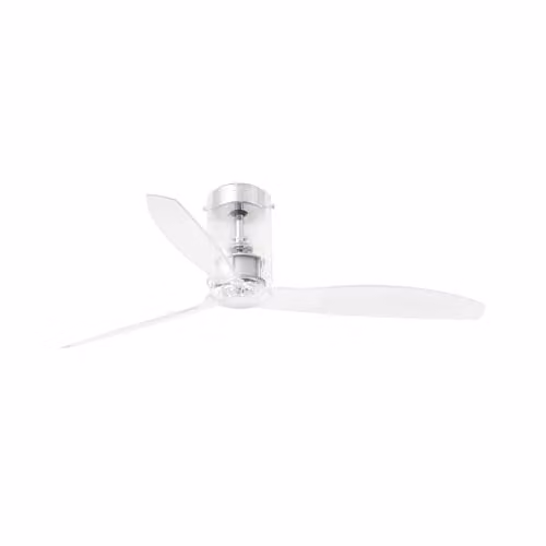 Faro Barcelona Ceiling Fan in Transparent and Grey with Remote Control