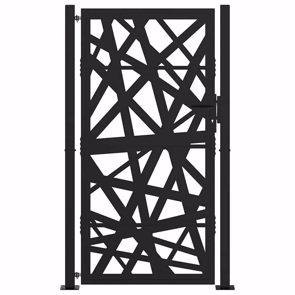 Berkfield Black Steel Garden Gate, W: 105 cm, H: 180 cm – 3
