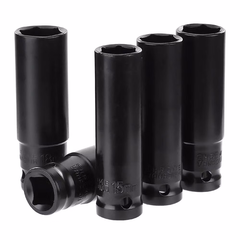 Nordara 20-Piece Deep Impact Socket Set, 6-Point Metric 8-32mm, 1/2 inch Drive, Black Steel – 2