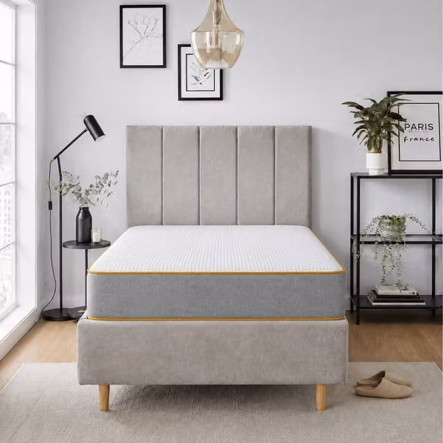Starlight Beds ComfortCore 1000 Hybrid Memory Foam Mattress, Yellow and White, W/D/H: 90 x 190 x 23 cm