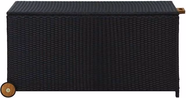Berkfield Home Black Acacia Wood and Steel Geometric Garden Storage Box W/D/H: 120 x 65 x 61 cm – 1
