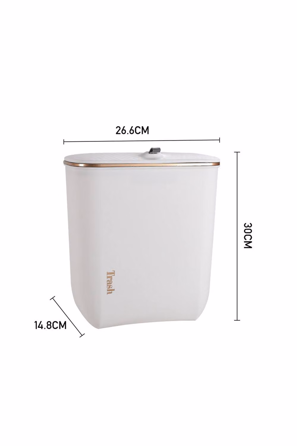Garden Sanctuary White Wall Mounted Plastic Hanging Waste Bin with Flip Lid – 3