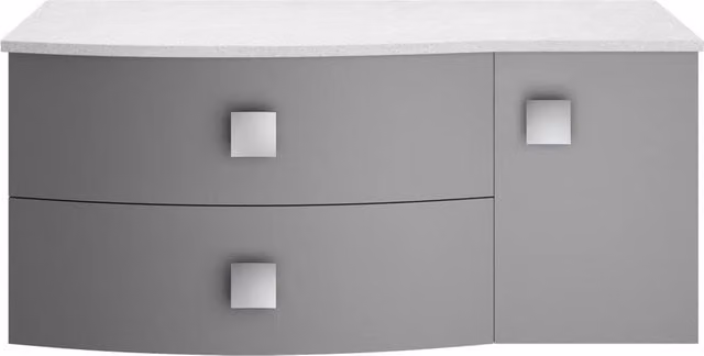 Balterley Gentleshaw 2 Drawer Left-Hand Wall Hung Vanity Unit in Grey and White, W: 101.2 cm