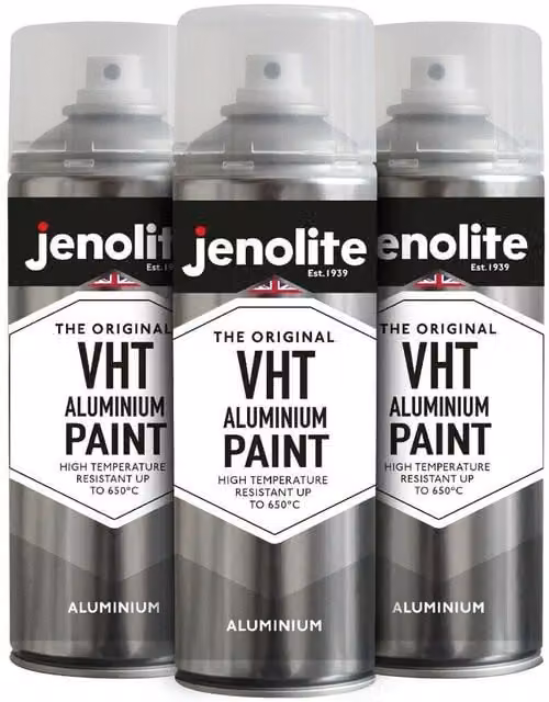 Jenolite Heat Resistant 650 Degree VHT Aluminium Paint in Matt Silver, 3 l