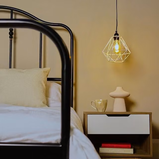 ValueLights Industrial Cube Metal Basket Cage Ceiling Pendant Light Shade in White