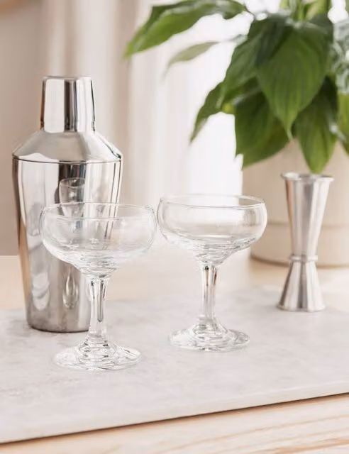 Uberstar Espresso Martini Cocktail Gift Set in Silver Stainless Steel and Glass