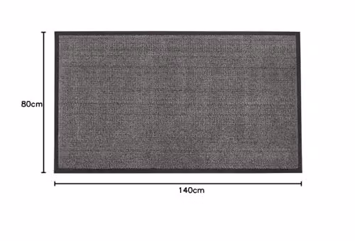 JVL Heavy Duty Dirt Repellent Barrier Door Mat, Grey and Black, W: 80 cm, L: 140 cm – 2