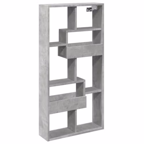 vidaXL Modern Wall Mounted Cabinet in Concrete Grey, W/D/H: 50 x 15 x 100 cm