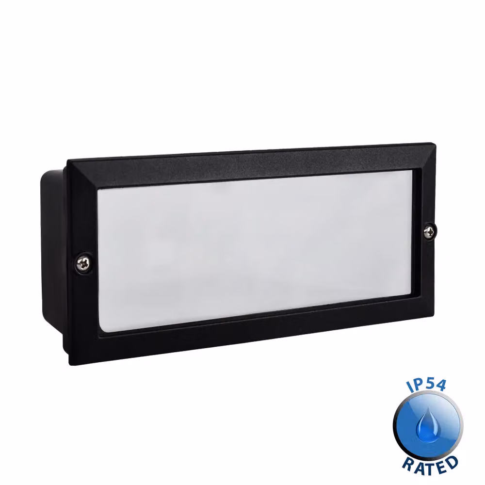 ValueLights Thornton Modern Black Aluminium and Glass Outdoor Wall Brick Light – 2