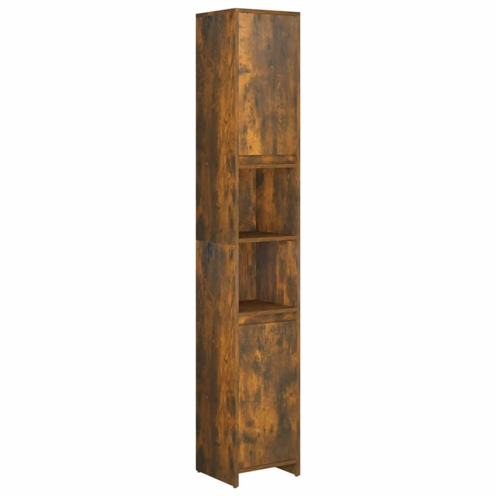 Berkfield Home Stylish Bathroom Cabinet in Smoked Oak Brown, W/D/H: 30 x 30 x 183.5 cm – 2
