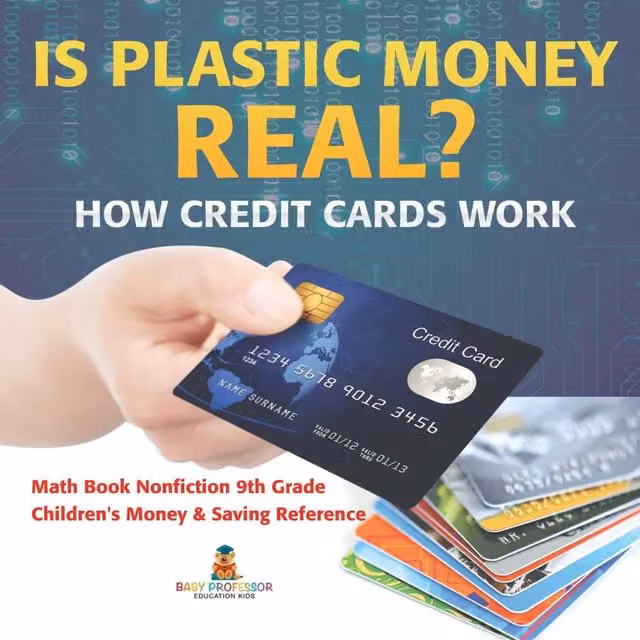Baby Professor Is Plastic Money Real? How Credit Cards Work Math Book in Orange and Multicolour