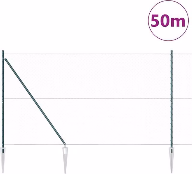 Berkfield Home Green Powder-Coated Steel Hexagon Fence, H: 1.5 m x L: 50 m – 1