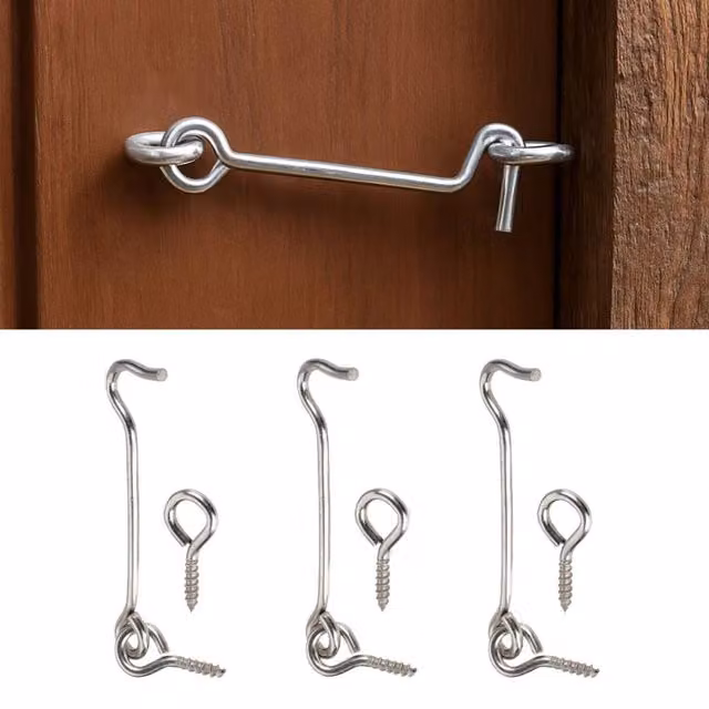 Marco Paul Galvanised Iron Hook and Eye Latch Set in Silver – 1
