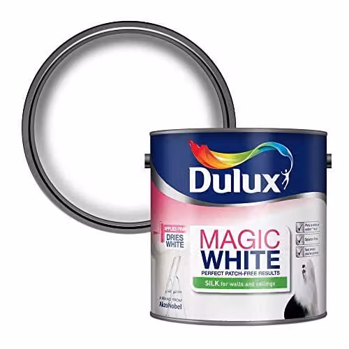 Dulux Magic White Silk Emulsion Paint for Walls and Ceilings, White, 2.5 l – 1