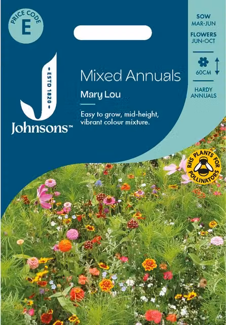 Johnsons Seeds Mixed Annuals Mary Lou Multicolour Flower Seeds