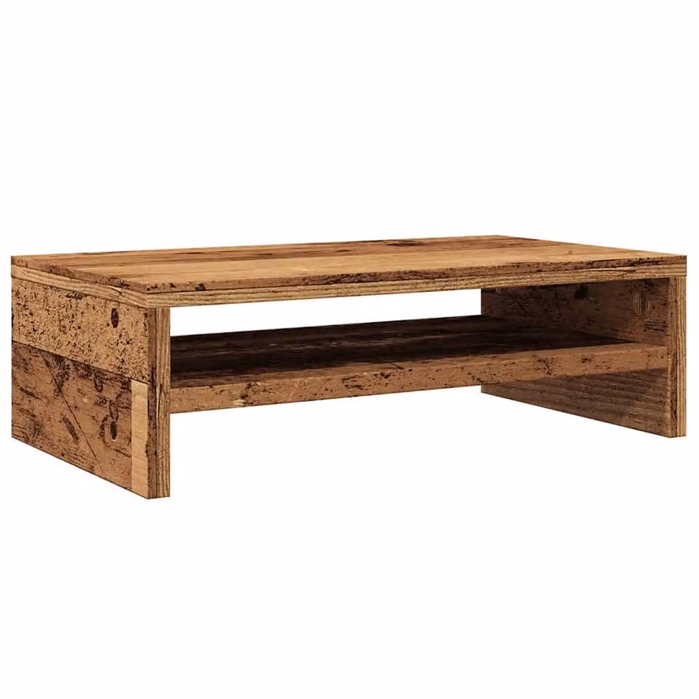 Berkfield Home Monitor Stand in Old Wood Brown, W/D/H: 42 x 24 x 13 cm – 2