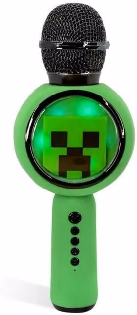 Minecraft Karaoke Microphone and Wireless Bluetooth Speaker with LED Lights, Green