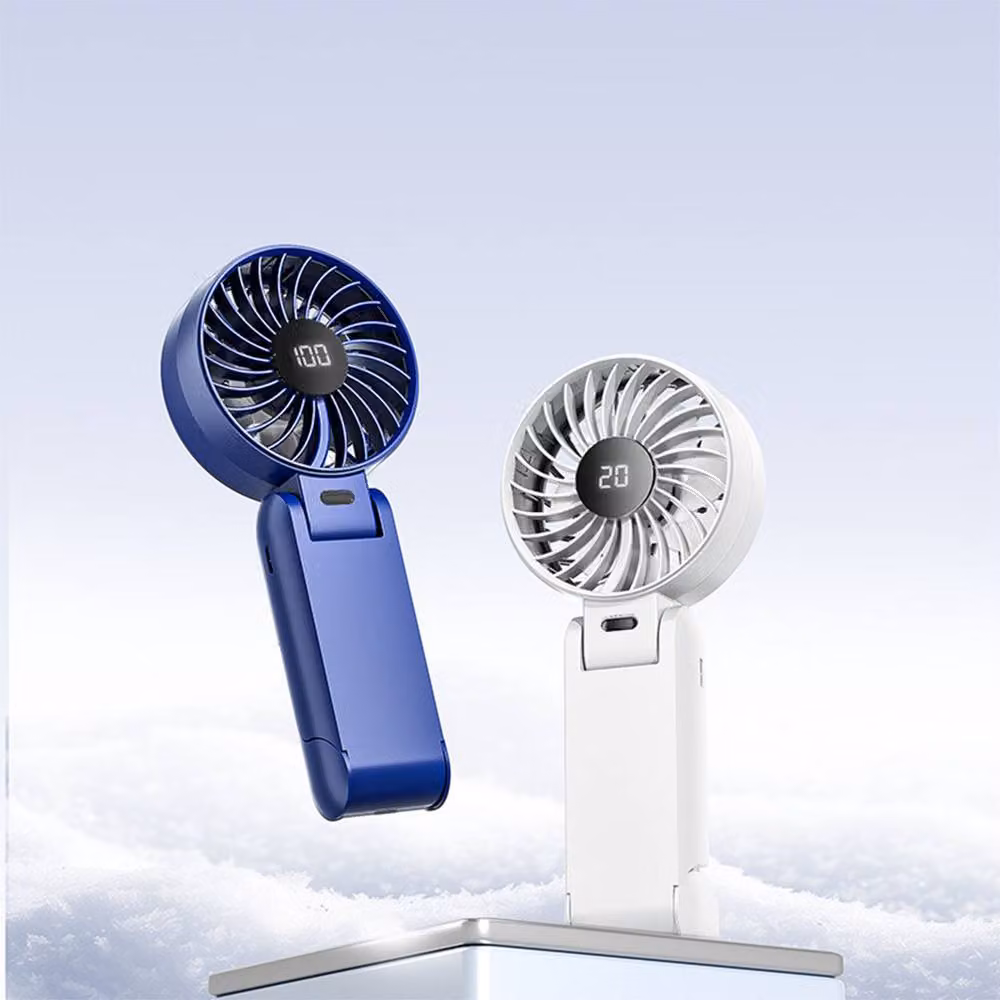 Quipulse Handheld Foldable Digital Fan in Blue – 2