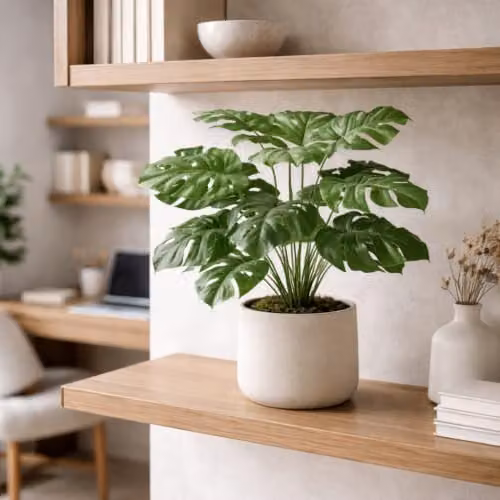 Leaf Design Realistic Artificial Monstera Cheese Plant in Green, Height: 60 cm – 2