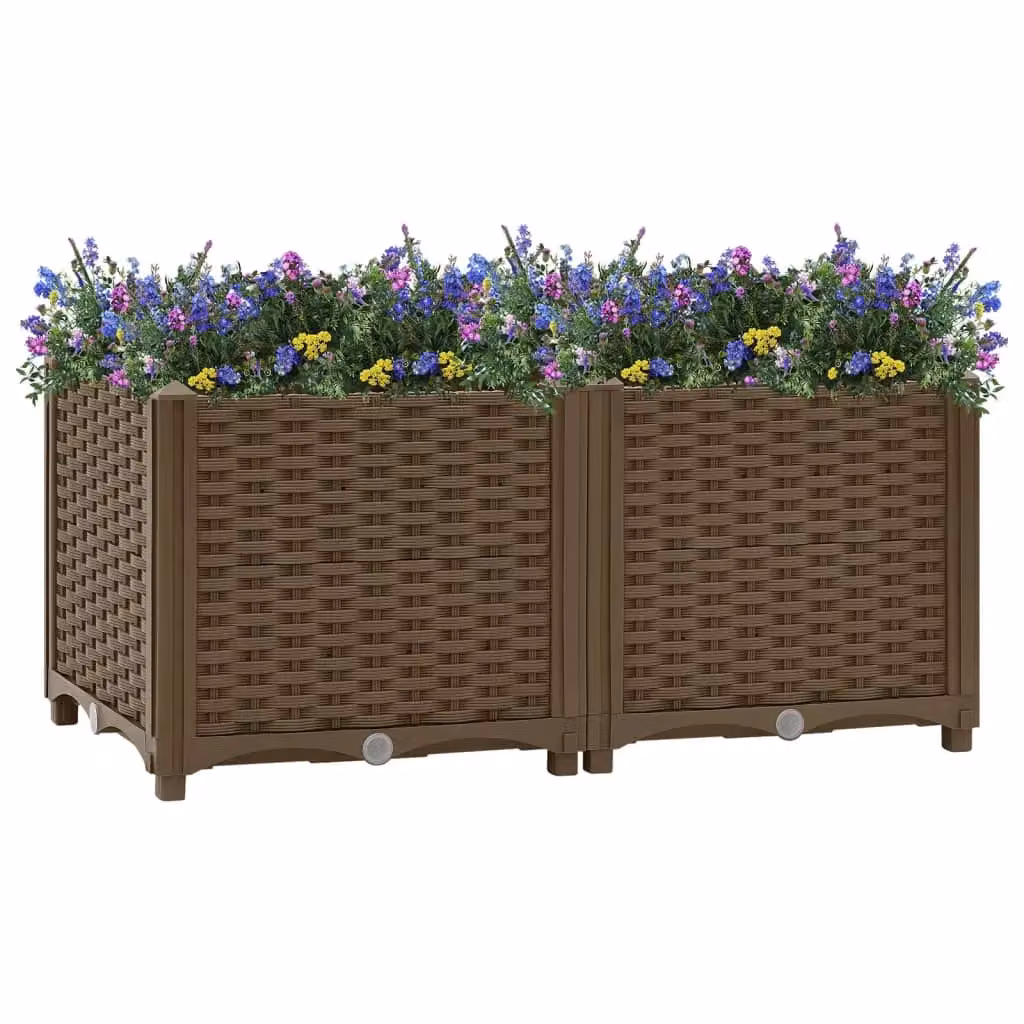 Berkfield Home Brown Polypropylene Raised Bed W/D/H: 80 x 40 x 38 cm – 2